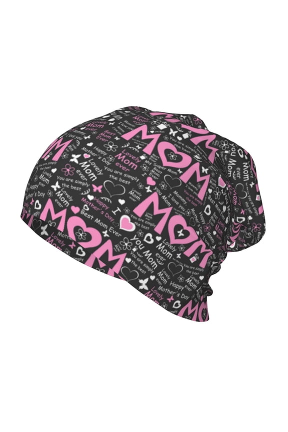 Lovely Mom Ever Kids Beanie Warm Knit Beanie Hats Boys Girls Winter Hat Soft Slouchy Hats for Kids