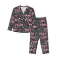 thumbnail image 1 of Rateoe Lovely Mom Ever Pattern Womens Pajamas Set Long Sleeve Sleepwear Button Down Nightwear Soft Cotton Pj Lounge Sets, 1 of 9