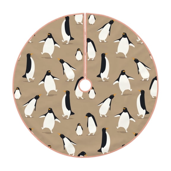 Rateoe Lovely Penguin Pattern Christmas Tree Skirt with Ties , Christmas Tree Decorations, Farmhouse Christmas Decor Xmas Holiday Decorations-30"