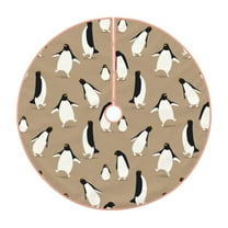 Rateoe Lovely Penguin Pattern Christmas Tree Skirt with Ties , Christmas Tree Decorations, Farmhouse Christmas Decor Xmas Holiday Decorations-30"