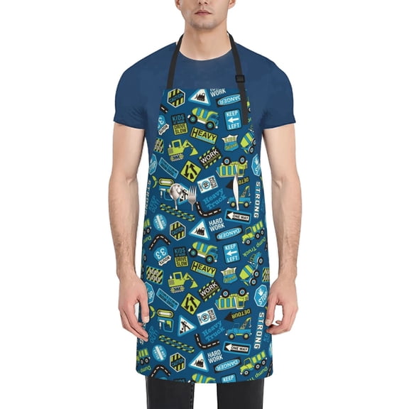 Rateoe Machinery Road Construction Aprons with Pocket,Men Womens Aprons Waterproof Adjustable Cooking Aprons for Kitchen Gardening and Salon