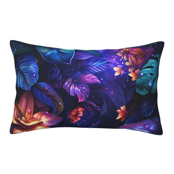 Rateoe Magic Colorful Forest Leaves Pattern Pillow Covers with Invisible Zipper(Pillows are not Included) Standard Pillowcases-16"x24"
