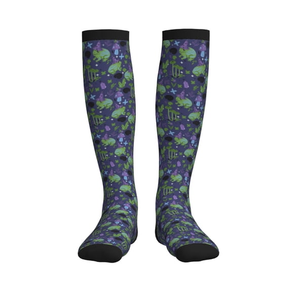 Rateoe Magic Toads in Hats Compression Socks for Women and Men 20-30mmHg-Circulation Support Socks Knee High Nurse Pregnant Running Medical and Travel Athletic