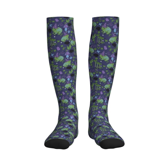 Rateoe Magic Toads in Hats Compression Socks for Women and Men 20-30mmHg-Circulation Support Socks Knee High Nurse Pregnant Running Medical and Travel Athletic