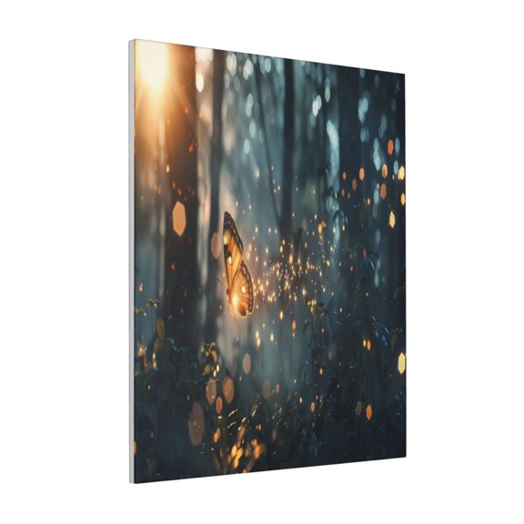Rateoe Magical Butterfly In Forest Pattern Decorative Picture – Unique Modern Wall Art, Ready-to-Hang Canvas Print for Home (Vertical)