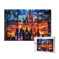 thumbnail image 1 of Rateoe Magical Stained Glass Castle Pattern Wooden Picture Puzzle ,1000 Piece Jigsaw Puzzle ,Family Fun Puzzle, Home Décor Puzzle, Gift Puzzle(Horizontal style), 1 of 9