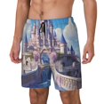 thumbnail image 1 of Rateoe Majestic Fantasy Castle Pattern Men’s Swim Shorts with Compression Liner – Double-Layered Quick-Dry Swimwear, Comfortable & Stretchy Beach Shorts-3X-Large, 1 of 6