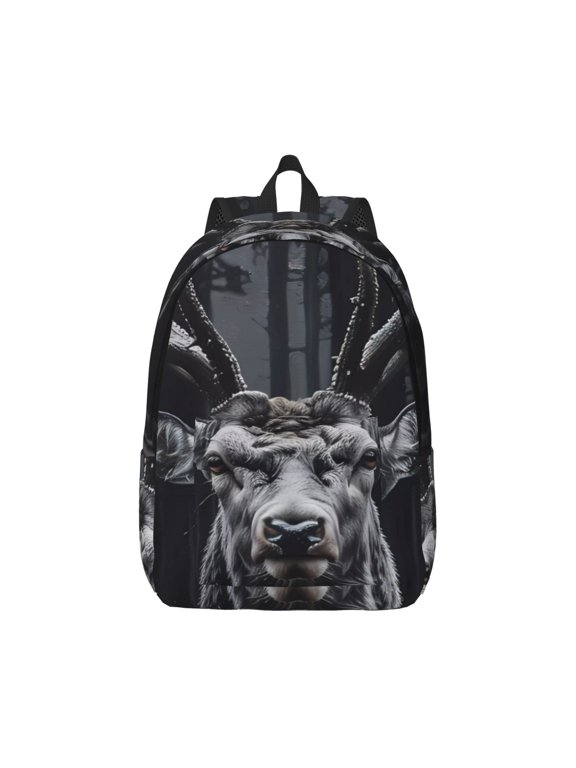 Majestic Forest Stag Pattern Canvas College Laptop Backpack,Travel Daypack,Durable Rucksack Travel Notebook Bag School Backpack Book Bag for Men Women-