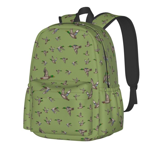 Rateoe Mallard Duck Pattern Student Backpack,Backpack for School,Lightweight Bag,Travel Backpack,Outdoor Backpack,Large Capacity Backpack