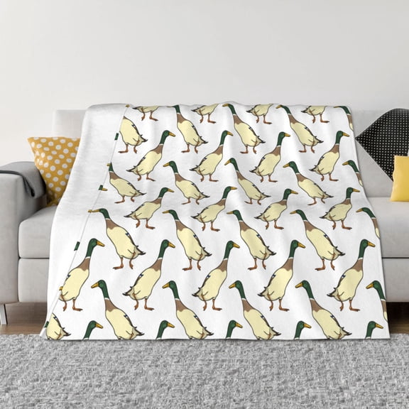 Rateoe Mallard Ducks Pattern Flannel Throw Blanket, Ultra-soft Blanket for Bed, Couch, Car, Hypoallergenic Anti-pilling blanket-