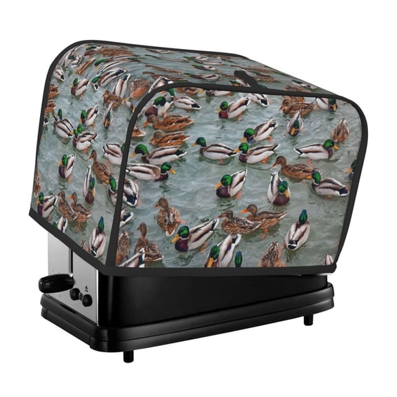 Rateoe Mallard Ducks Swimming Pattern Toaster Covers 2 Slice Wide Slot,Bread Machine Cover,Bread Dust Cover & Fingerprint Protection,Appliance Covers