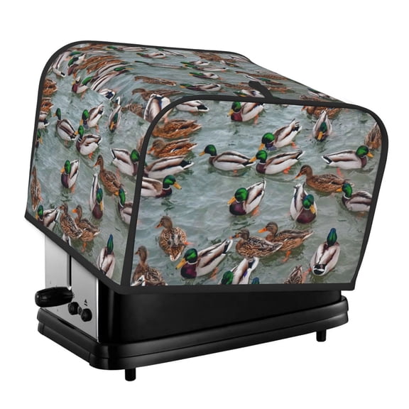 Rateoe Mallard Ducks Swimming Pattern Toaster Covers 4 Slice Wide Slot,Bread Machine Cover,Bread Dust Cover & Fingerprint Protection,Appliance Covers
