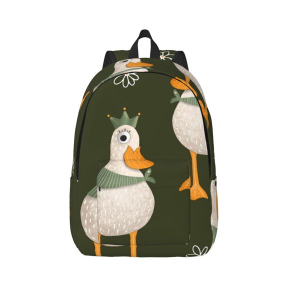 Rateoe Mallard Ducks Wild Birds Pattern Canvas College Laptop Backpack,Travel Daypack,Durable Rucksack Travel Notebook Bag School Backpack Book Bag for Men Women-Medium