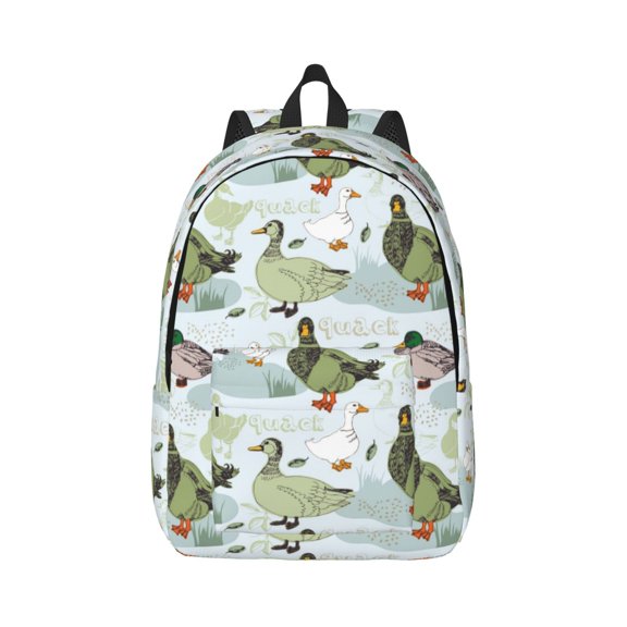 Rateoe Mallard Ducks Wild Birds Pattern Canvas College Laptop Backpack,Travel Daypack,Durable Rucksack Travel Notebook Bag School Backpack Book Bag for Men Women-Medium