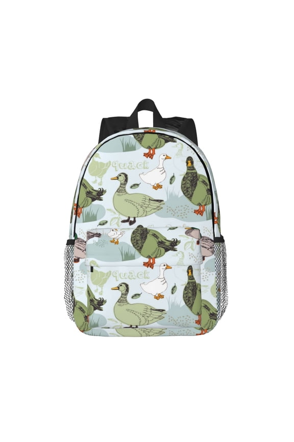 Mallard Ducks Wild Birds Pattern Student Backpack Water-resistant Backpack 15-inch Laptop Backpack Lightweight Adjustable School Backpack