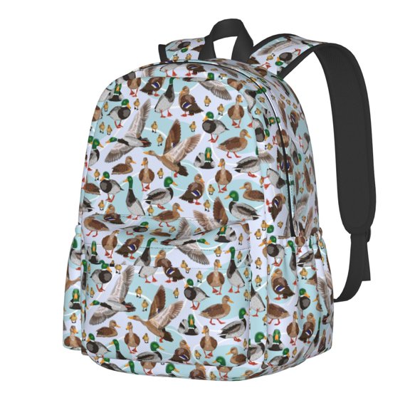 Rateoe Mallard Ducks Wild Birds1 Pattern Student Backpack,Backpack for School,Lightweight Bag,Travel Backpack,Outdoor Backpack,Large Capacity Backpack
