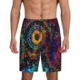 thumbnail image 1 of Rateoe Mandala Colorful Print Men's Lounge Shorts – Soft & Breathable Pajama Bottoms with Pockets, Elastic Waistband, Lightweight Sleepwear for Nightwear & Loungewear-Medium, 1 of 6