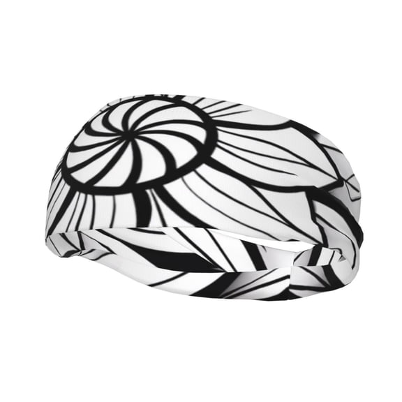 Rateoe Mandala Floral Line Art Pattern Sports Headbands ,Moisture Wicking Workout Headband, Sweatband Headbands for Running,Cycling,Yoga,Hairband for Women and Men