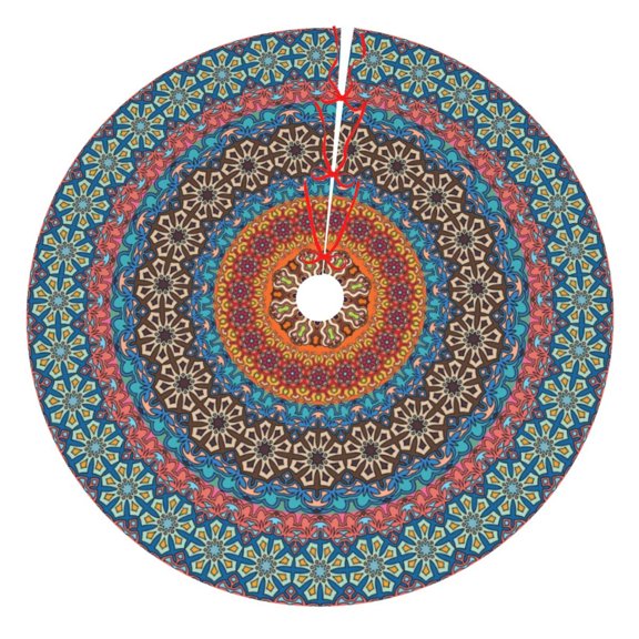 Rateoe Mandala Print Christmas Tree Skirt 30" for Xmas Holiday New Year Party Circle Tree Mat Ornaments Decoration