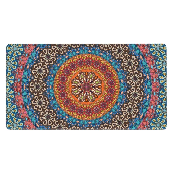 Rateoe Mandala Print Mouse Pad - Extended Large Gaming Mousepad,Non-Slip Stitched Edge,16x29.5 Inch
