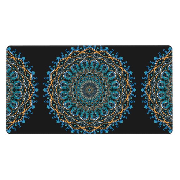 Rateoe Mandala Print Mouse Pad - Extended Large Gaming Mousepad,Non-Slip Stitched Edge,16x29.5 Inch