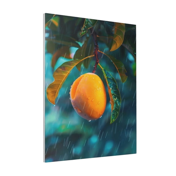 Rateoe Mango In The Rain Pattern Decorative Picture – Unique Modern Wall Art, Ready-to-Hang Canvas Print for Home (Vertical)
