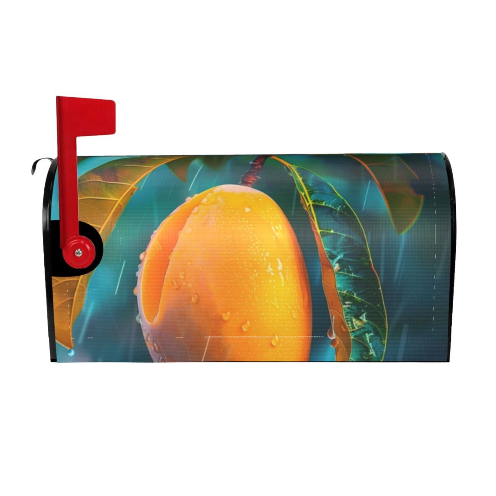 Rateoe Mango In The Rain Printed Mailbox Covers - Easy to Install Fall, Winter, Spring, Summer Mailbox Cover - Weather and UV-Resistant Mailbox Decor - Mailbox Magnetic Covers-25.5x21 in