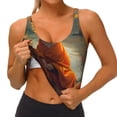 thumbnail image 1 of Rateoe Maple Leaf Meditating Chihuahua Print Womens' Sports Bras Scoop Neck Sports Vest- Padded U Back Seamless High Impact Support, 1 of 7