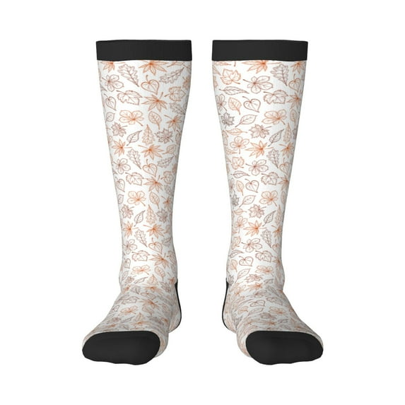 Rateoe Maple Leaves Pattern Women’s Knee High Crew Socks,Trouser Socks Comfortable, Breathable, Moisture-Wicking and Soft