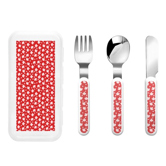 Rateoe Maple Leaves for Stainless Steel Kids Silverware Set - Child and Toddler Safe Flatware - Children's Knife, Fork And Spoon Set