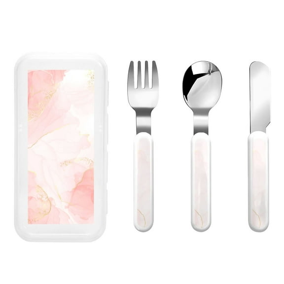 Rateoe Marble for Stainless Steel Kids Silverware Set - Child and Toddler Safe Flatware - Children's Knife, Fork And Spoon Set