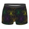 thumbnail image 1 of Rateoe Mardi Gras Carnival Mens Boxer Briefs Poly Spandex Performance Boxer Briefs Underwear Hem Boxer Briefs - Large, 1 of 8