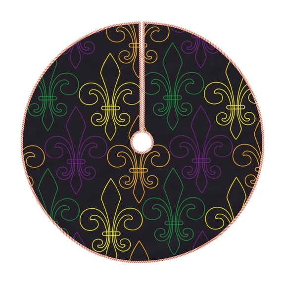 Rateoe Mardi Gras Carnival Pattern Christmas Tree Skirt with Ties , Christmas Tree Decorations, Farmhouse Christmas Decor Xmas Holiday Decorations-