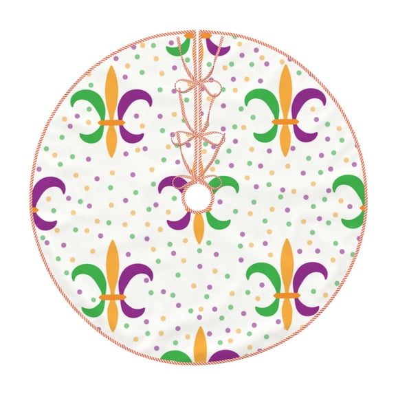 Rateoe Mardi Gras Carnival1 Pattern Christmas Tree Skirt with Ties , Christmas Tree Decorations, Farmhouse Christmas Decor Xmas Holiday Decorations-30"