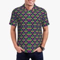 thumbnail image 1 of Rateoe Mardi Gras Carnival3 Pattern Men's Short Sleeve Polo Shirts, Golf Polo Shirts Short Sleeve Performance Moisture Wicking Dry-Small, 1 of 6