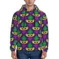 thumbnail image 1 of Rateoe Mardi Gras Carnival3 Pattern Mens Hoodie, Pullover Hooded Sweatshirt, Kangaroo Pocket Hoodie Ideal for Daily Wear, Travel and Home-Large, 1 of 7