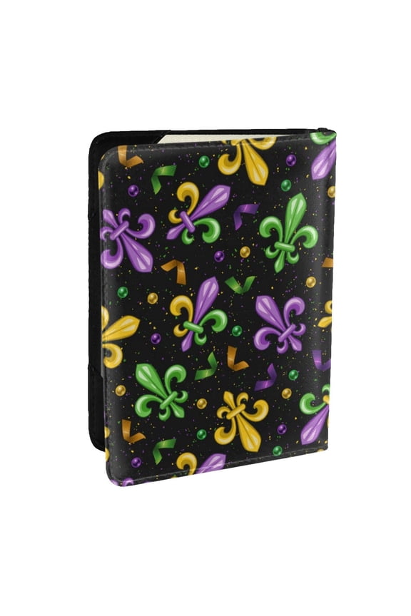 Mardi Gras Carnival4 Pattern Passport Holder Wallet Leather Mulit-purpose Travel Wallet Credit Cards Case ,Passport Cover for Women Men-6.5 in