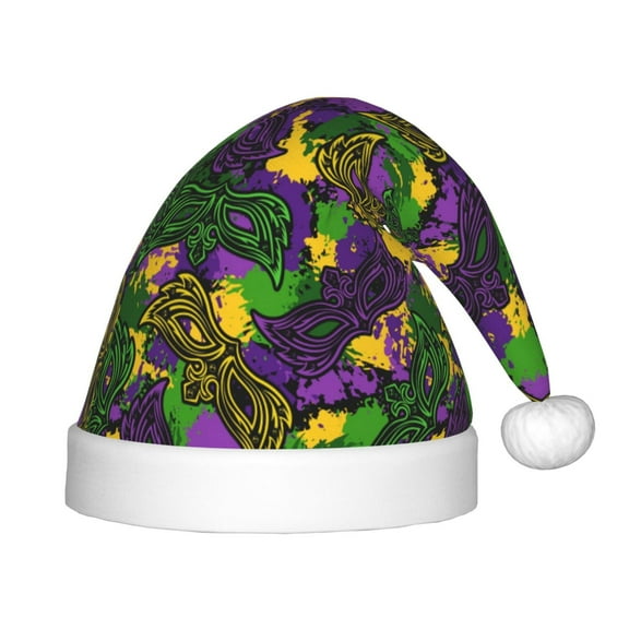 Rateoe Mardi Gras7 Santa Hat Confortable Christmas Hat for Christmas Party Favors Fit for Kids
