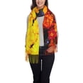 thumbnail image 1 of Rateoe Marigold Flowers In Different Colors Women's Traditional Scarf Wrap Tassel Shawl Fringes Neck Head Shawl Retro Scarf, 1 of 1
