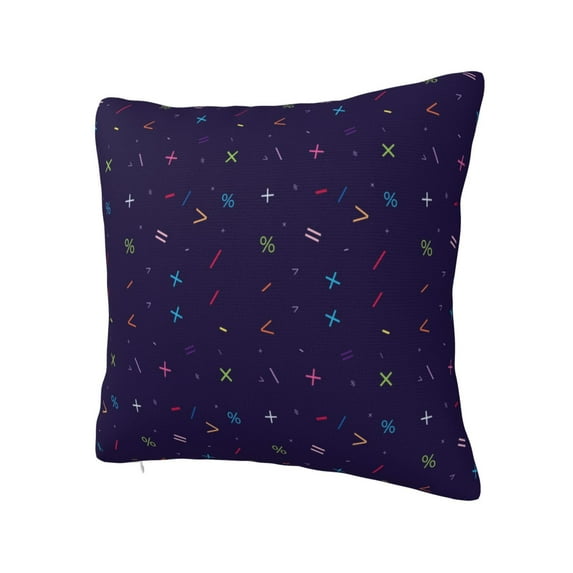 Rateoe Mathematical Symbols Pattern Throw Pillow Cover Premium Pillow Stuffer Sham Square for Decorative Cushion Bed Couch Sofa(Pillow insert not included)