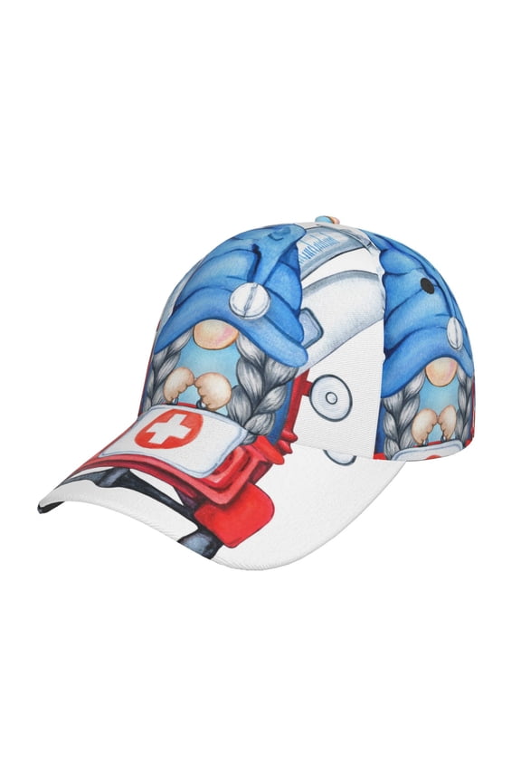 Medicine Gnome Truck Red Pattern Mens Baseball Cap Adjustable Curved Brim Hat, Soft Cotton Sports Cap for Outdoor, Casual, and Everyday Wear, Comfortable & Breathable