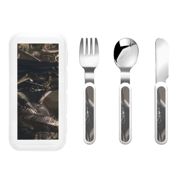 Rateoe Medieval Knight And Dragon for Stainless Steel Kids Silverware Set - Child and Toddler Safe Flatware - Children's Knife, Fork And Spoon Set