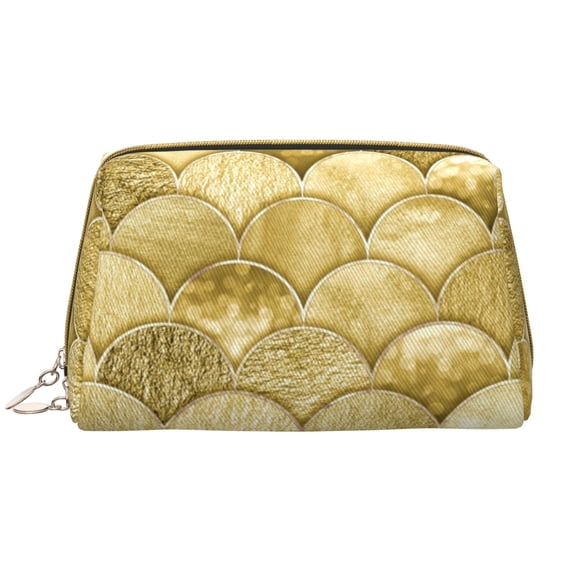 Rateoe Mermaid Fish Scale for Travel Makeup Bag,Large Capacity Cosmetic Bags for Women,Waterproof Portable Pouch Open Flat Toiletry Bag Make up Organizer