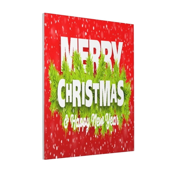 Rateoe Merry Christmas Pattern Decorative Picture – Unique Modern Wall Art, Ready-to-Hang Canvas Print for Home (Vertical)