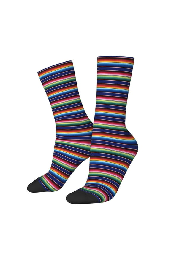 Mexican Blanket stripes for Women Casual Calf Socks - Cute Crew Socks - Thin Soft Above Ankle Socks Size 5-11