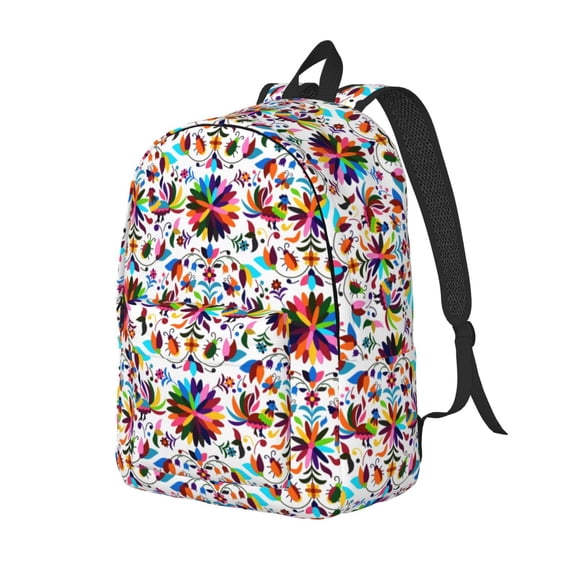 Rateoe Mexican Bright Style Pattern Durable Canvas Backpack for Men & Women – Stylish & Lightweight – Adjustable Straps, Multiple Pockets – Fits 15-17 Inch LaptopsSmall