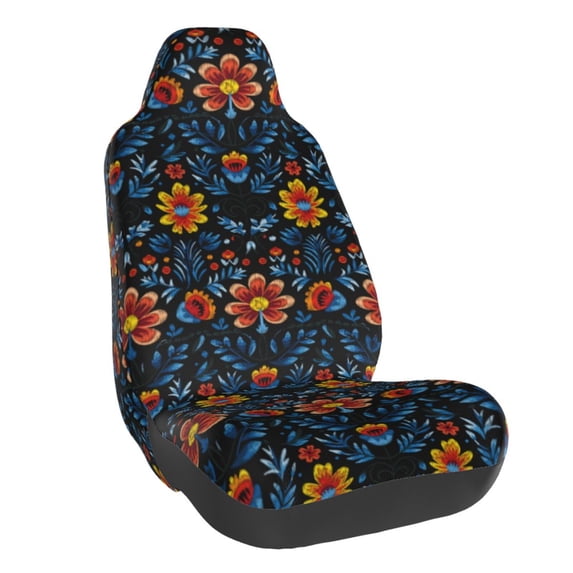 Rateoe Mexican Flower Print Car Seat Cover,Elastic Car Seat Protector,Washable Durable Automotive Seat Cover Car Interior Accessories