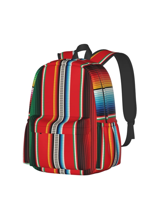 Mexican Serape Blanket Stripes Pattern Student Backpack,Backpack for School,Lightweight Bag,Travel Backpack,Outdoor Backpack,Large Capacity Backpack