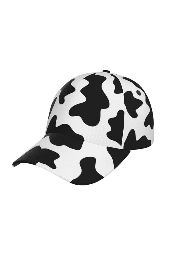Milk Cow Pattern Baseball Cap Outdoor Cap Mountain Dad Hat - Unstructured Soft Cotton Cap-Adjustable UV Protection Cap