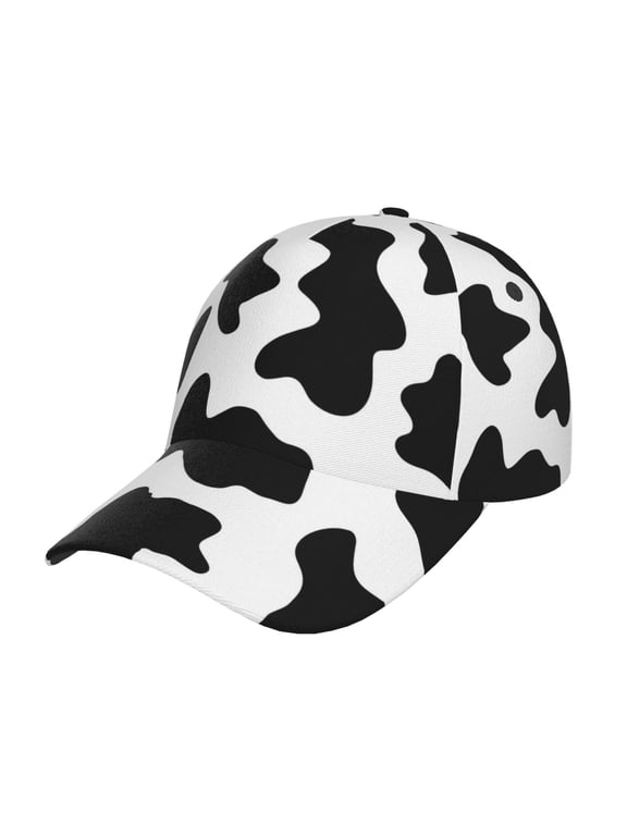 Milk Cow Pattern Baseball Cap Outdoor Cap Mountain Dad Hat - Unstructured Soft Cotton Cap-Adjustable UV Protection Cap